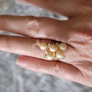 Faux Pearl Gold ring